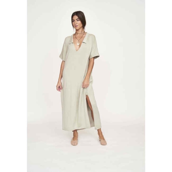 Mirth Adelaide Knit Caftan Dress in Powder Green S - Picture 1 of 10